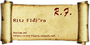 Ritz Flóra névjegykártya
